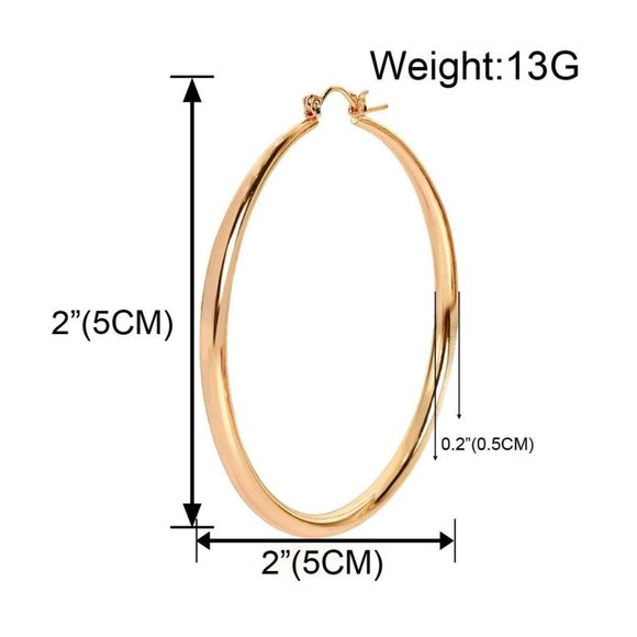 50mm Rosegold hoop earrings - Picture 2 of 7